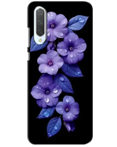 Чехол для Xiaomi CC9 с картинкой «Фиолетовые цветы с росою»