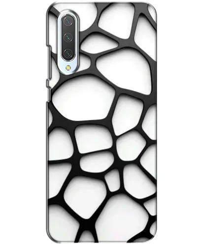 Чехол для Xiaomi CC9 с картинкой «Белая объемная сетка»