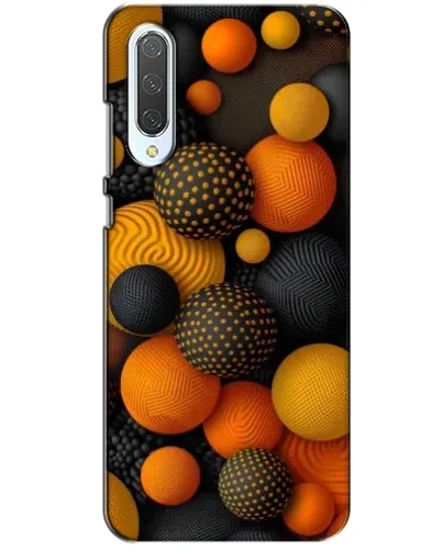 Чехол для Xiaomi CC9 с картинкой «Объемные оранжевые сферы»