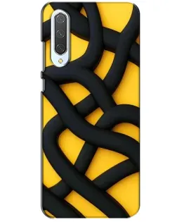 Чехол для Xiaomi CC9 с картинкой «Черное желтое переплетение»