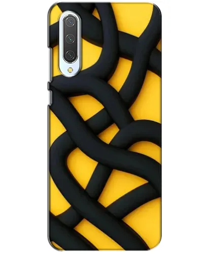 Чехол для Xiaomi CC9 с картинкой «Черное желтое переплетение»