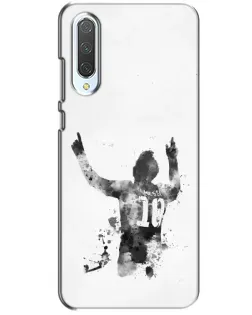 Чохол для Xiaomi CC9 з картинкою «Чорно-білий силует Мессі»
