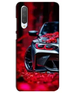 Чехол для Xiaomi Mi CC9e с картинкой «Спортивная BMW и цветы»