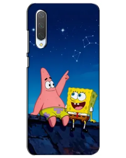Чехол для Xiaomi Mi CC9e с картинкой «Губка Боб и Патрик ночью»