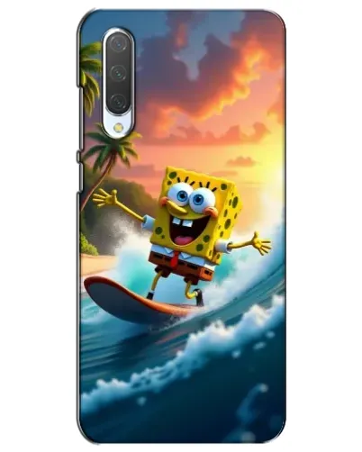 Чехол для Xiaomi Mi CC9e с картинкой «Губка Боб серфингист»