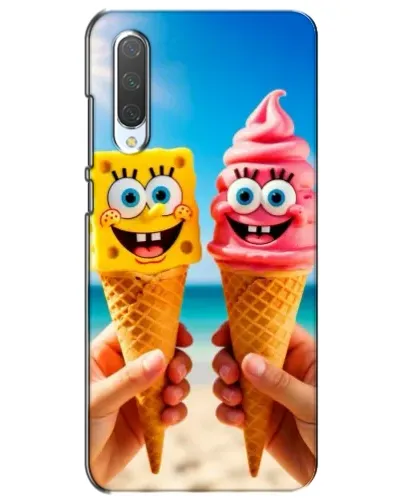 Чехол для Xiaomi Mi CC9e с картинкой «Спанч Боб мороженое»