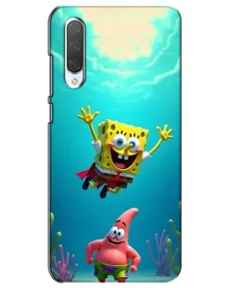 Чехол для Xiaomi Mi CC9e с картинкой «Спанч Боб под водой»