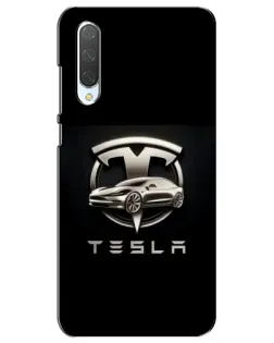 Чехол для Xiaomi Mi CC9e с картинкой «Tesla — серебристое авто»