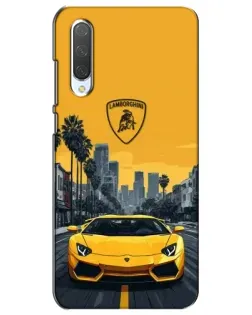Чехол для Xiaomi Mi CC9e с картинкой «Желтый Lamborghini город»