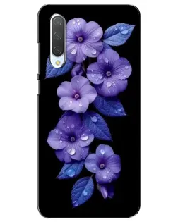 Чехол для Xiaomi Mi CC9e с картинкой «Фиолетовые цветы с росою»