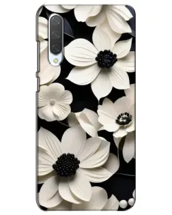 Чехол для Xiaomi Mi CC9e с картинкой «Объемные белые цветы»