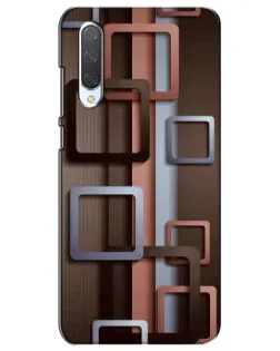 Чехол для Xiaomi Mi CC9e с картинкой «Коричневые объемные квадраты»