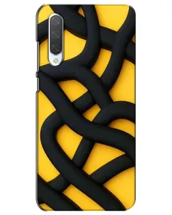 Чехол для Xiaomi Mi CC9e с картинкой «Черное желтое переплетение»