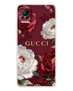Чехол для Xiaomi Civi 1S с картинкой «Gucci — бордовые розы»