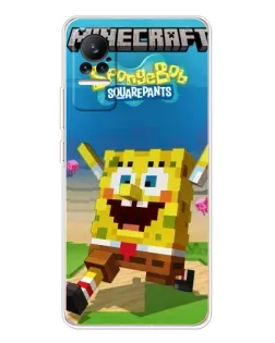 Чохол для Xiaomi Civi 1S з картинкою «Губка Боб Minecraft»