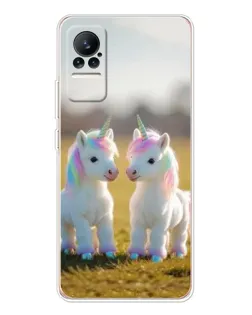 Чехол для Xiaomi Civi 1S с картинкой «Пара единорогов»