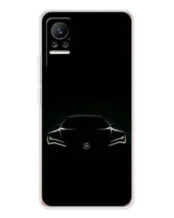Чохол для Xiaomi Civi 1S з картинкою «Mercedes — силует авто»