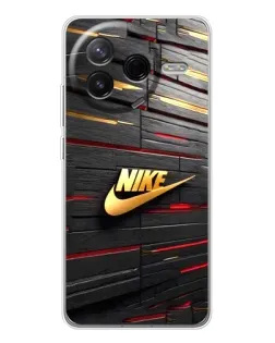 Чехол для Xiaomi Civi 4Pro с картинкой «Золотой Nike на металле»