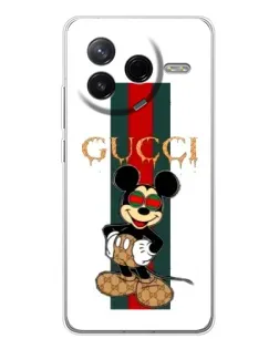 Чехол для Xiaomi Civi 4Pro с картинкой «Микки Маус Gucci — полосы»