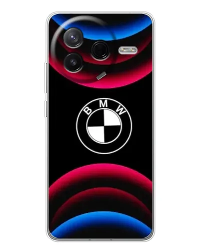 Чехол для Xiaomi Civi 4Pro с картинкой «Логотип BMW и неоновые дуги»