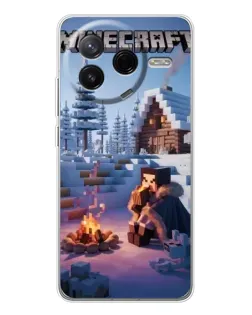 Чехол для Xiaomi Civi 4Pro с картинкой «Зимний Minecraft»