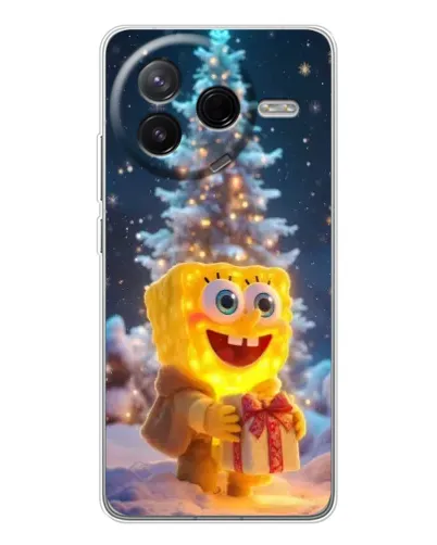 Чохол для Xiaomi Civi 4Pro з картинкою «Різдвяний Спанч Боб»