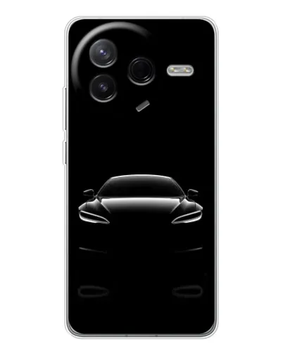 Чехол для Xiaomi Civi 4Pro с картинкой «Силуэт Tesla Night»