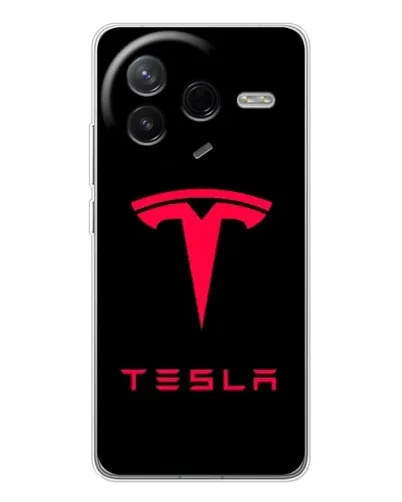 Чехол для Xiaomi Civi 4Pro с картинкой «Tesla Red Logo»