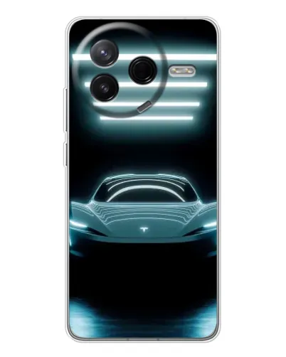 Чехол для Xiaomi Civi 4Pro с картинкой «Tesla в неоне»