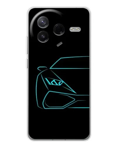 Чохол для Xiaomi Civi 4Pro з картинкою «Блакитний силует Lamborghini»