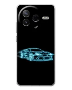 Чохол для Xiaomi Civi 4Pro з картинкою «Неоновий контур Lamborghini»