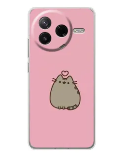 Чехол для Xiaomi Civi 4Pro с картинкой «Pusheen сердце»