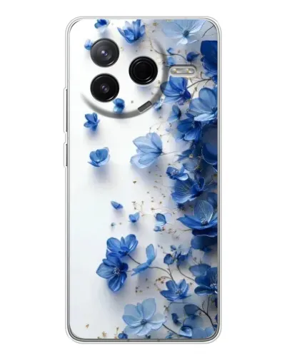 Чехол для Xiaomi Civi 4Pro с картинкой «Голубой цветочный каскад»