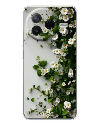 Чехол для Xiaomi Civi 4Pro с картинкой «Ветка мелких белых цветов»