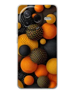 Чохол для Xiaomi Civi 4Pro з картинкою «Об'ємні помаранчеві сфери»