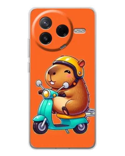 Чехол для Xiaomi Civi 4Pro с картинкой «Капибара на скутере»
