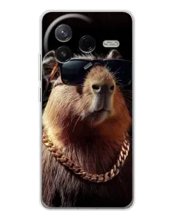 Чехол для Xiaomi Civi 4Pro с картинкой «Капибара золотая цепь»
