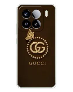 Чехол для Xiaomi Civi 5Pro с картинкой «Gucci — золотая бабочка»