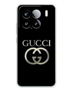 Чохол для Xiaomi Civi 5Pro з картинкою «Gucci — золото на чорному»
