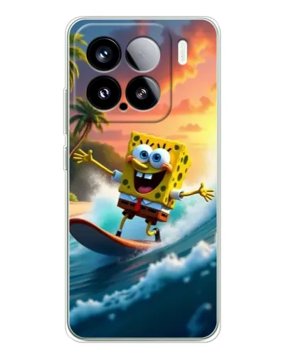 Чехол для Xiaomi Civi 5Pro с картинкой «Губка Боб серфингист»