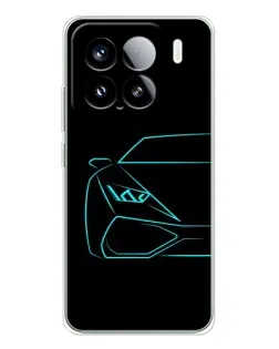 Чохол для Xiaomi Civi 5Pro з картинкою «Блакитний силует Lamborghini»