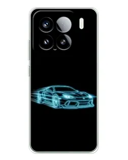 Чохол для Xiaomi Civi 5Pro з картинкою «Неоновий контур Lamborghini»