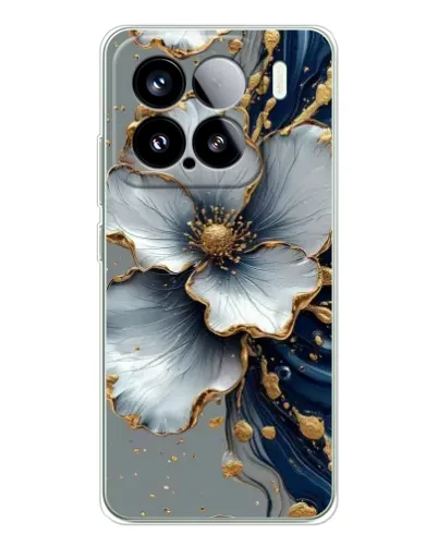 Чохол для Xiaomi Civi 5Pro з картинкою «Біла квітка та золотий флюїд» Чохол для Xiaomi Civi 5Pro з картинкою «Біла квітка та золотий флюїд»