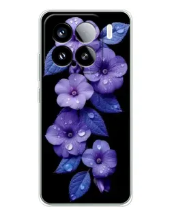 Чохол для Xiaomi Civi 5Pro з картинкою «Фіолетові квіти з росою»
