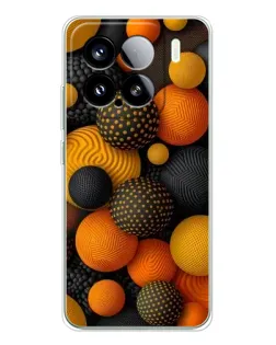 Чохол для Xiaomi Civi 5Pro з картинкою «Об'ємні помаранчеві сфери»