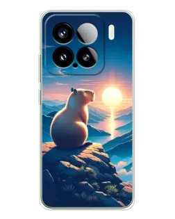 Чохол для Xiaomi Civi 5Pro з картинкою «Захід сонця з капібарою»