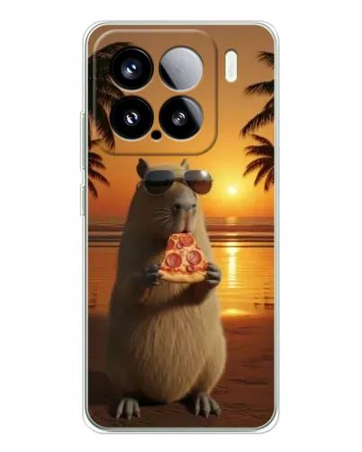 Чохол для Xiaomi Civi 5Pro з картинкою «Капібара з піцою»