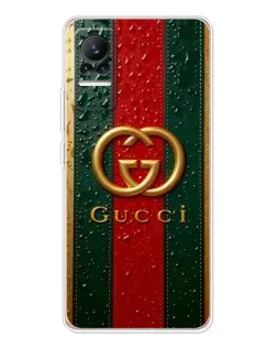 Чехол для Xiaomi Civi с картинкой «Gucci — фирменная полоса и золото»