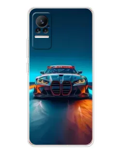 Чехол для Xiaomi Civi с картинкой «BMW — огни неона»