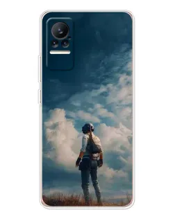 Чохол для Xiaomi Civi з картинкою «Герой PUBG на скелі»